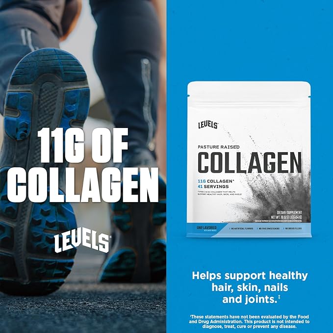 Levels Collagen Peptides, No Artificial Ingredients, 11G of Collagen, Unflavored, 1LB