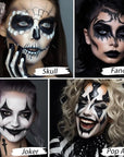 UCANBE Black Cream Face & Body Makeup Foundation, Professional Non-Toxic Greasepaint, Halloween Face Body Paint Palette for Kids & Adults, Facepaint for SFX Clown Zombie Vampire Skull Skeleton Cosplay