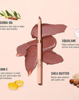 Oulac Brown Lip Liner Pencil, 2in1 Retractable Makup Crayon for Lipliner and Eyeliner, Highly Pigmented, Smooth, Long Lasting and Waterproof Formula, Vegan Beauty, 03 Teddy