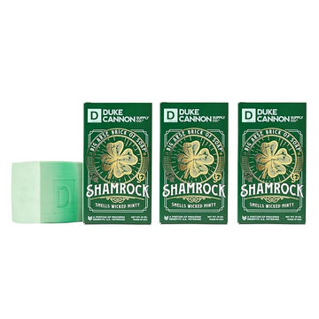 Duke Cannon Big Arse Brick of Soap – Shamrock, 10 oz – Triple-Milled, Long-Lasting Bar Soap with Wicked Minty Scent, Limited Edition (Pack of 3)