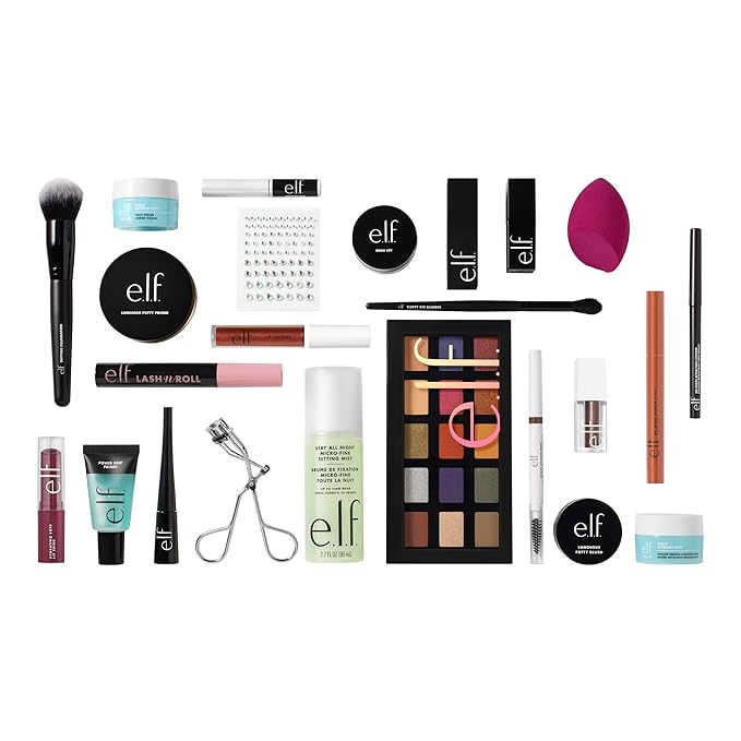 e.l.f. Sleigh the Holidays 24-Day Advent Calendar 2025, Skincare Essentials & Festive Makeup In Limited-Edition Shades, Vegan & Cruelty-Free