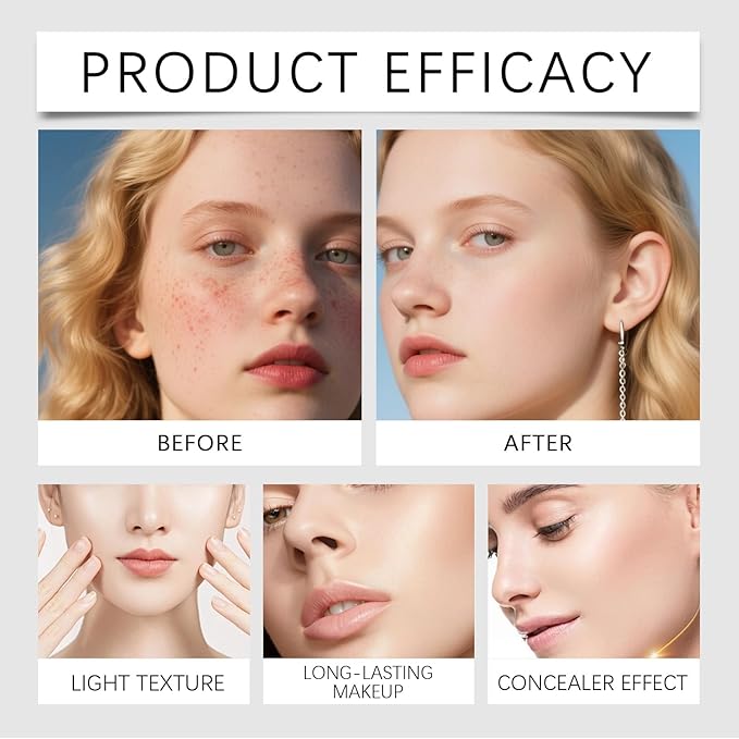 Blanc Cover Cream Stick,Korean Color-Changing Foundation Stick, Full Coverage Base Makeup， Dual-Ended with Detachable Brush for a Flawless Look (Ivory White)
