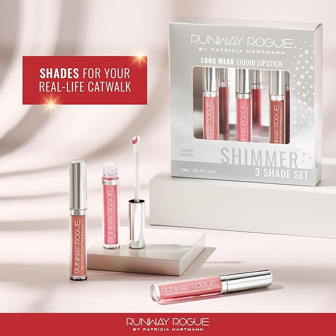 Runway Rogue Try Me x 3 Mini Long Wear Limited Edition Liquid Lipstick Set, Rodeo Trio (‘Soft Box’, ‘Jet Set’, ‘Couture’)