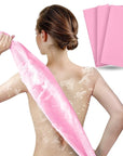 ARCH&M Back Scrubber & Exfoliating Washcloth (3 Pack) - The Ultimate Solution for Back Acne & Rough Skin, 35-Inch Japanese Towel for Full Body Cleansing (Pink x 3)