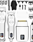 Professional Hair Clippers and Trimmer Set, Beard Trimmer & Foil Shaver & Nose Trimmer Kit for Men, Cordless Mens Clippers and Grooming Kit for Hair Cutting, Beard Styling, Home, Barber