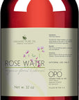 32 oz Rose Hydrosol Water – 100% Pure Rosewater Spray Mist Bulk – Hydrating Face Toner Rose Water for Skin and Hair Linen Spray for Sheets Room Freshener Body Spray Refill by Organic Pure Oil