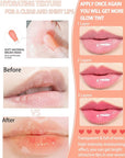 Hydrating Plumping Lip Glow Oil,Tinted Lip Gloss Lip Stain,Glow Reviver Lip Oil,Long Lasting Moisturizing Clear Lip Plumping Oil Tint for Lip Care and Dry Lips,Women's Day Makeup Gift for Women-004