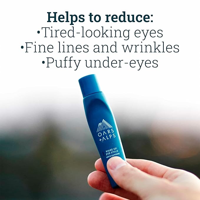 Oars + Alps Wake Up Under Eye Roller and Eye Depuffer, Dermatologist Tested Skin Care Infused with Caffeine and Aloe Vera, Soothes, Reduce Fine Lines, Refreshes Face, 0.5 Oz