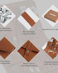 Manicure Set Professional Nail Clippers Pedicure Kit, 16 pcs Stainless Steel Nail Care Tools Grooming Kit with Luxurious Travel Leather Case for Thick Nails Men Women Gift (Brown)