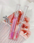 2Pcs Plumping Lip Gloss, Lustrous Dewy Finish Moisturizing Shimmer Color Changing Lip Stain Tinted Lip Balm Long Lasting Nourishing Reduce Lips Lines Plumping Serum Lip Oil Care