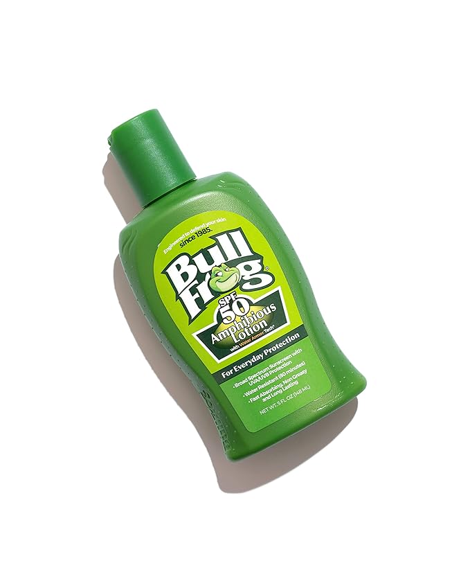 Bullfrog Sunscreen Amphibious Lotion SPF 50 | Oxybenzone & Octinoxate Free | Broad Spectrum Moisturizing UVA/UVB, 5oz…