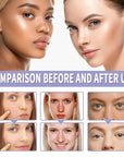 Matte Foundation Powder, Jelly Setting Powder with Mini Puff, Powder-free Oil Control Face Pressed Powder Creates Long-Lasting Silky Blurring Waterproof Makeup