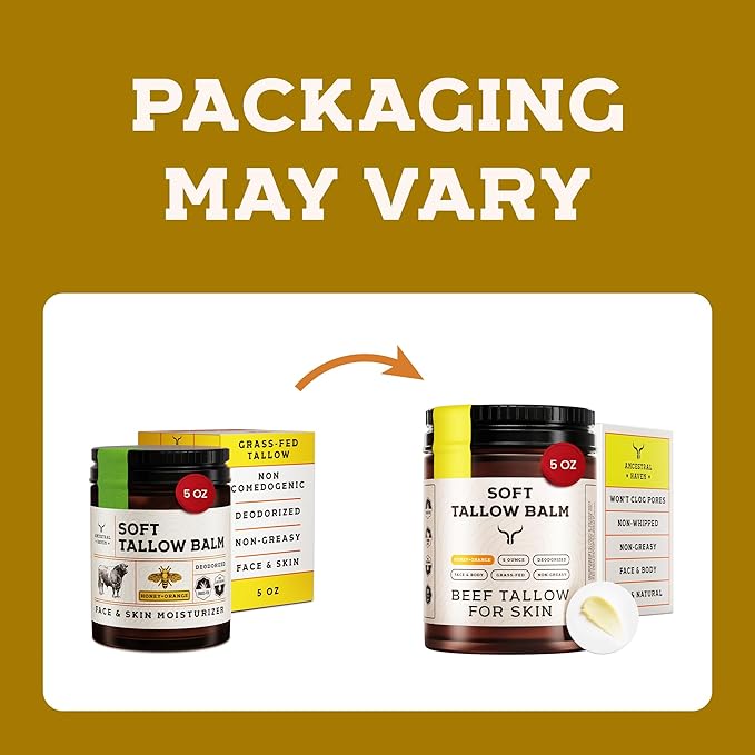 Beef Tallow for Skin - Tallow and Honey Balm For Face - Tallow Face Moisturizer - Beef Tallow Moisturizer - Tallow Balm - Grass Fed Beef Tallow For Skin - Tallow Face Cream Lotion
