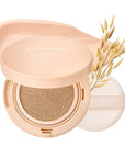 Natural Cover Glow Cushion Foundation | Satin Radiant Finish | Korean Foundation Makeup | Long-Lasting Natural Coverage | for All Skin Types 0.42 oz. (21P Porcelain Ivory)