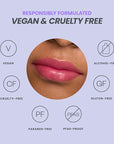 Wonderskin Lip Oil Rehab Serum - Color Changing Lip Oil from Clear to Pink - PH-activated, Non-sticky & Hydrating Tinted Serum for Dry Lips (Kissed)