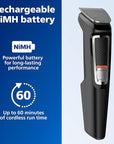 Norelco Philips Multi Groomer All-in-One Trimmer Series 3000-13 Piece Mens Grooming Kit for Beard, Face, Nose, Ear Hair Trimmer and Hair Clipper - NO Blade Oil Needed, MG3740/40