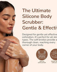 Silicone Body Scrubber - Exfoliating Bath Brush and Skin Cleanser - Shower Sponge for Gentle Body Scrub and Wash - Silicone Scrubbing Care Tool for a Refreshed and Renewed You - Brown