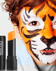 MEICOLY Orange Face Body Paint Stick for Halloween SFX Pumpkin Tiger Lion Cosplay Makeup,Orange Face Paint for Adults and Kids,Waterproof Eye Black Stick for Baseball Softball Football Lacrosse