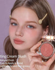 Flower Knows Little Angel Cream Blush,Buildable & Blendable Makeup Blush for cheeks,Soft & Long-lasting,Brick Red Flush for All Skin Tones(01 Flaming Heart,6g)