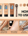 Legs Makeup Waterproof with Brush - Medium Body Concealer, Tattoo & Scar Cover Up, Long Lasting, Transfer Proof, Easy Application for Flawless Looking Legs, All Skin Tones (#1)