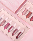 6PCS Diamond Lip Gloss Set, Matte & Pearlescent Finish, Long-Lasting Hydrating Lipstick, Non-Sticky, High-Pigment Formula for All-Day Wear, Shimmer & Velvet Effect (Diamond A, 1)