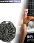 2-Pack Silicone Body Scrubber Shower Brushes,Exfoliating Body Scrubber for All Skin Type, Eco Friendly Shower Scrubber for Body, Silicone Body Brush for Showering (Gray & Purple)