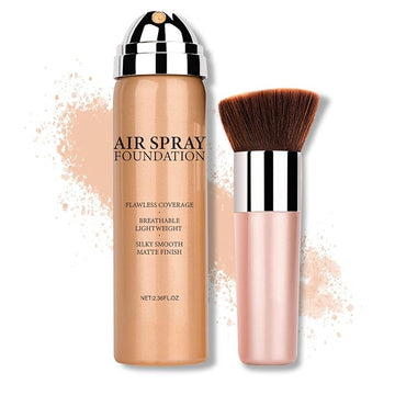AWCCXMYM Flawless AirBrush Foundation High Coverage Foundation Smooth Creamy Matte Spray Foundation Makeup Kit For Mature Skin With Natural Nude Finish #Natural/Warm Porcelain