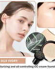 AWCCXMYM CC Cream Cushion Foundation Full Coverage Foundation 01#Ivory (Porcelain)