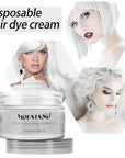 Hair Wax Color White, Temporary Hair Color Dye Washable Hair Styling Mud, Style Clay for Girls Boys Teens Women, Instant Hair Coloring Gel Cream for DIY Cosplay Halloween Children's Day (1, White)
