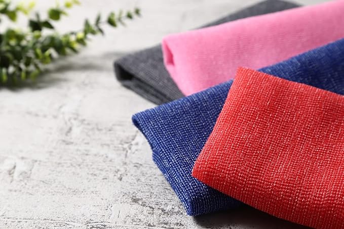 Extra Rough, Exfoliating Washcloth [Made in Japan] Exfoliating Towel Special Texture Makes Fluffy Foam Lather, Back Scrubber, Dead Skin Cell Remover [Loofah for Women and Men] (2pcs Set(Red, Gray))