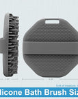 Silicone Body Scrubber，Exfoliating Body Scrubbers for use in Shower,Silicone Body Brush for Showering and Anti-Slippery Handles for All Skin Types(Grey)