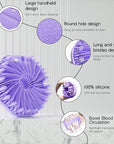 Silicone Body Scrubber 2 Counts, Exfoliating Body Wash Scrubbers Exfoliator, Shower Body Brush for Effective Showering Exfoliation and Gentle Massage (Black+Purple)