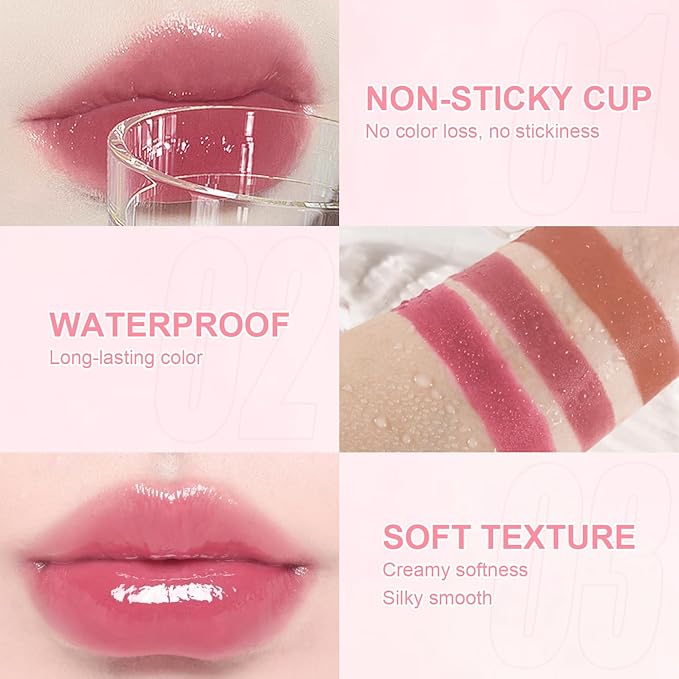 6pcs Lip Gloss Oil Set, Mini Hydrating Lip Glow Oil Lip Gloss, Lipgloss Lipoil Set for Women Girls Teens, Tinted Plumping Fat Lip Oil Lip Balm for Dry Lips Nourishing (SET A)