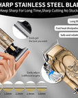 Roziapro Hair Clipper for Men Zero Gapped Nose Hair Trimmer Set Professional Barber Clippers for Haircut Cordless Beard Trimmer, Rechargeable Clippers Set for Hair Cutting (Gold)