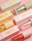 Big Brush Head Hydrating Lip Glow Oil Plumping Lip Tint, Hydrating Lip Gloss Tinted Lip Balm Transparent Lip Care, Long Lasting Nourishing Non-sticky Fresh Texture (Raspberry)