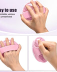 Lymphatic Drainage Silicone Body Scrubber for Shower - Exfoliating Silicone Loofah with Zinc Infused and Stiff Massage Nodes，for Improving Skin Health and Reduces Acne -Pink