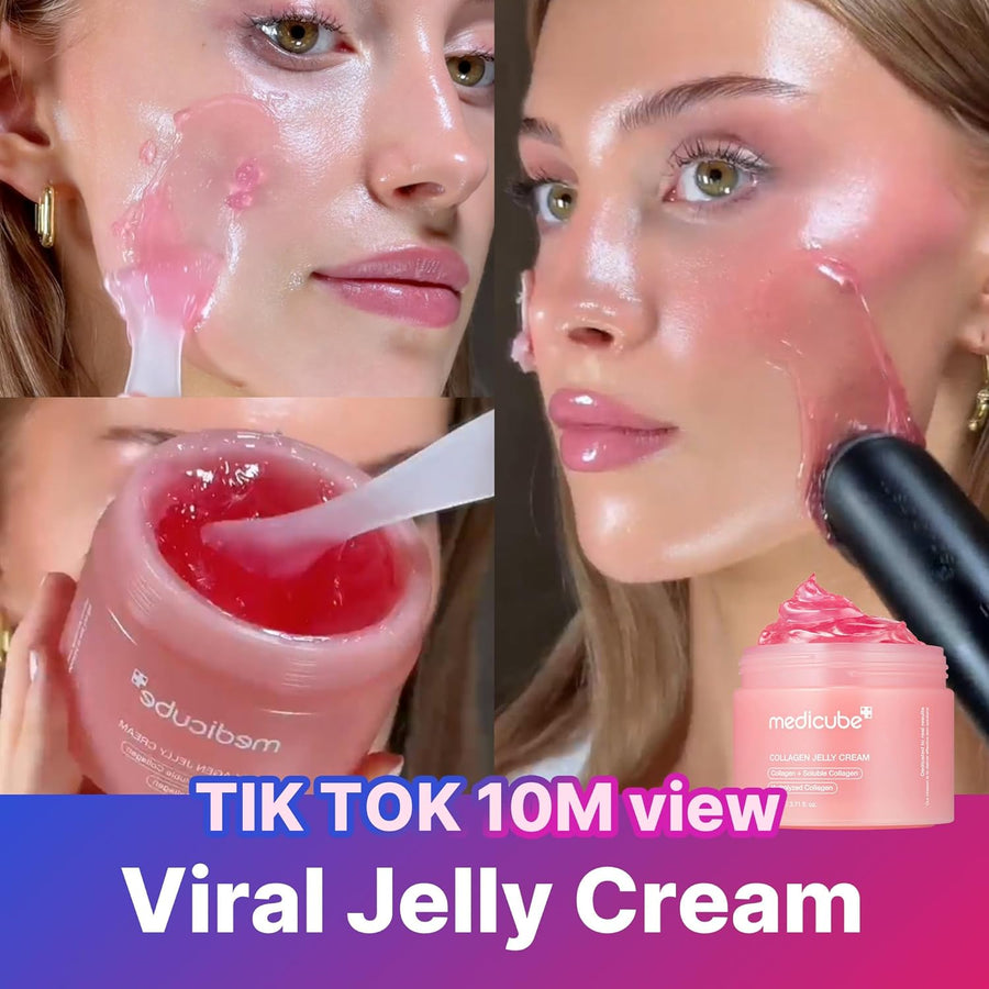 medicube Collagen Jelly Cream- Niacinamide & Freeze-Dried Hydrolyzed Collagen-Boosts skin barrier hydration & gives 24h Glow & Firmer looking skin | No artificial color, Korean skincare (3.71 fl.oz.)