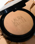 LAURA GELLER NEW YORK Baked Double Take Powder Foundation - Toffee - Buildable Medium to Full Coverage - Matte Finish