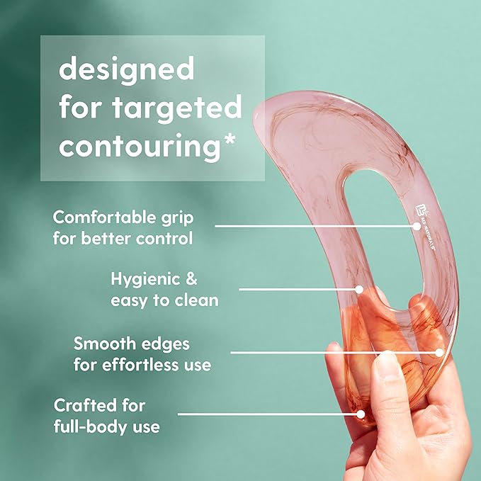 Large Body Gua Sha Tool for Lymphatic Drainage, Cellulite, Sculpting and Sore Muscles, Grip-Friendly Massager with Smooth Resin & Ergonomic Design for Jawline, Neck, Thighs and Stomach by M3 Naturals