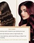 Red Hair Dye Shampoo, Hair Color Shampoo for Women Men, Long Lasting Red Hair Dye, Burgundy Hair Dye, Colors in Minutes, Shampoo Para Pintar el Cabello, Easy to Use, 16.90 Fl Oz