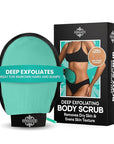 Dermasuri - Deep Exfoliating Glove - Korean Exfoliating Mitt - Body Scrubber for Shower - Buffs Dry & Dead Skin - Keratosis Pilaris Treatment Scrub - Stocking Stuffer Gifts for Women & Men - Teal Mitt