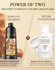 Natural Color Hair Dye Shampoo 3 IN 1, Instant Hair Coloring, Gray Coverage for Men & Women, Beard Dye Vegan Ammonia Free, Champú Para Canas Mujer & Hombre (GOLDEN COPPER BLONDE)