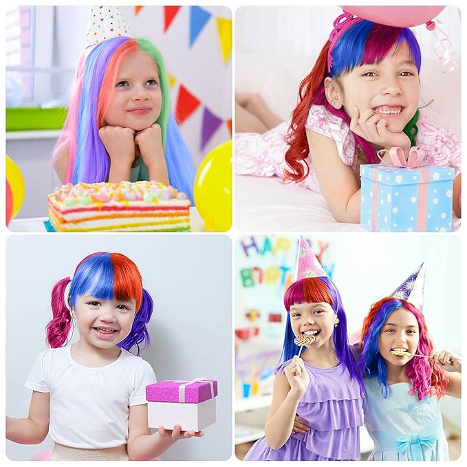 MSDADA New Hair Chalk Comb Temporary Hair Color Dye for Girls Kids with Light Color Hair, Washable Hair Chalk for Girls Age 4 5 6 7 8 9 10 Birthday Cosplay DIY, Easter Stocking Suffer (Pink)