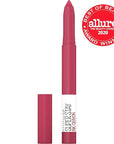 Maybelline Super Stay Ink Crayon Lipstick Makeup, Precision Tip Matte Lip Crayon with Built-in Sharpener, Longwear Up To 8Hrs, Run The World, Magenta Pink, 1 Count