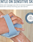 Sud Scrub® Antimicrobial Silicone Body Scrubber, Exfoliating Body Scrubber for Sensitive Skin, Eco Friendly Shower Scrubber for Body, Silicone Body Brush for Showering, Blue