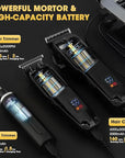 4 in 1 Hair Clippers for Men, Professional T-Blade Trimmer, Electric Foil Shaver, Nose Hair Trimmer, Cordless, LCD Display, Grooming Kit(Black)