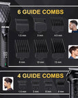FADEKING® Professional Hair Clippers for Men - Cordless Beard Trimmer for Men, LCD Display Hair Clippers and Trimmer Set for Barber Haircut & Mens Grooming with Travel Case(Black)