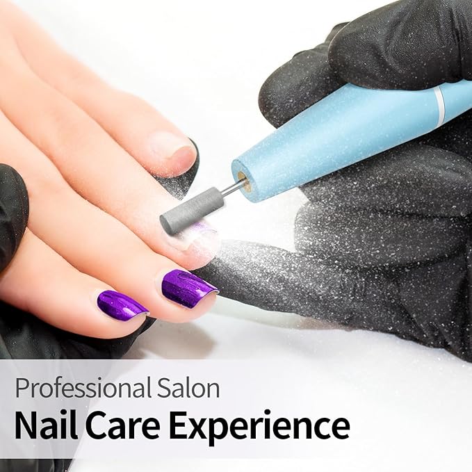 Electric Nail Drill Kit Professional - 9 Speed Cordless Electric Nail File with LED Display, Portable Nail Drill Machine for Acrylic Gel Nails, Hand Feet Trimmer Buffer Tool for Women Men Baby Blue