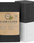 Softolle 100% Cotton Washcloths 24 Pack (12x12 Inches) Soft, Highly Absorbent Washcloth, Face Towels, Wash Cloths for Face, Ring Spun, Bulk Pack (Grey/White)