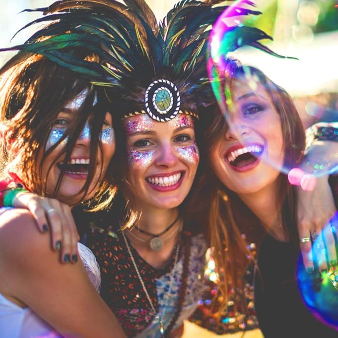 Hemway Biodegradable Glitter Eco Friendly - 100g/3.5oz Bio Cosmetic Safe Sparkle Vegan for Face Eyeshadow Body Hair Festival Makeup Craft - Super Chunky (1/8" 0.125" 3mm) - Turquoise Blue